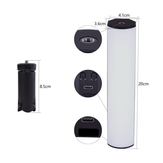 W200 RGB Outdoor Photography Handheld Fill Light LED Atmosphere Stick Light - Selfie Light by buy2fix | Online Shopping UK | buy2fix