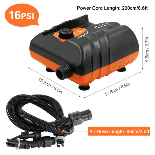 HT-785 Paddle Board 16PSI High Pressure Car Inflatable Pump 12V Electric Air Pump With 6 Connectors - Inflatable Pump by buy2fix | Online Shopping UK | buy2fix
