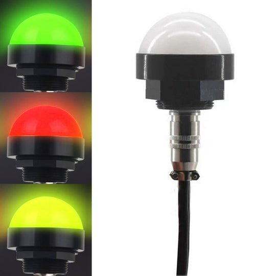 24V Safety Three-Color Warning Light Alarm LED Hemispherical Waterproof Indicator(Audible)