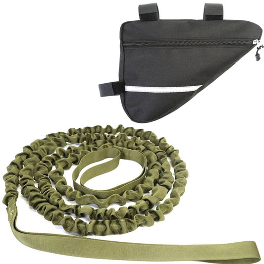 Bicycle Trailer Rope Parent-Child Tensile Traction Rope(Army Green + Triangle Bag) by buy2fix
