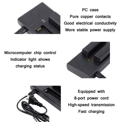 Jinnet 2 PCS Smart Dual Charge Handheld Gimbal Camera Battery Charger For DJI/Osmo(US Plug) - Battery Wall Charger by Jinnet | Online Shopping UK | buy2fix