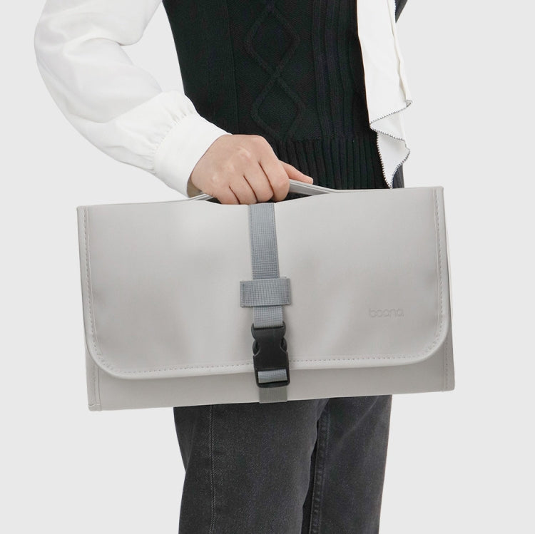 Baona BN-DS004 PU Leather Portable Storage Bag For Dyson Hair Curler(Grey) - For Dyson Accessories by Baona | Online Shopping UK | buy2fix