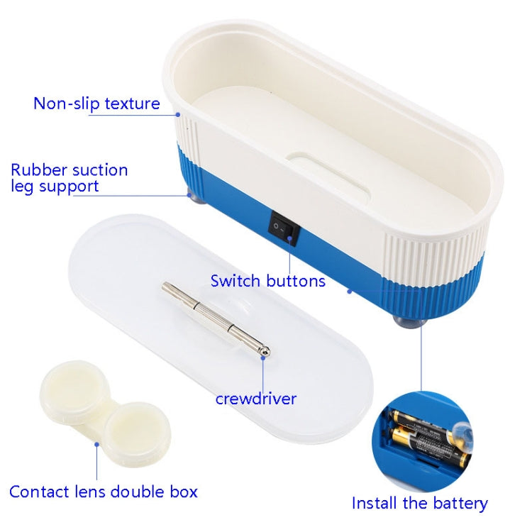 3 in 1 Glasses Cleaning Machine Small Contact Lens Glasses Jewelry Watch Cleaner(Pink) - Ultrasonic Cleaner by buy2fix | Online Shopping UK | buy2fix