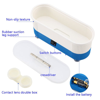 3 in 1 Glasses Cleaning Machine Small Contact Lens Glasses Jewelry Watch Cleaner(Pink) - Ultrasonic Cleaner by buy2fix | Online Shopping UK | buy2fix