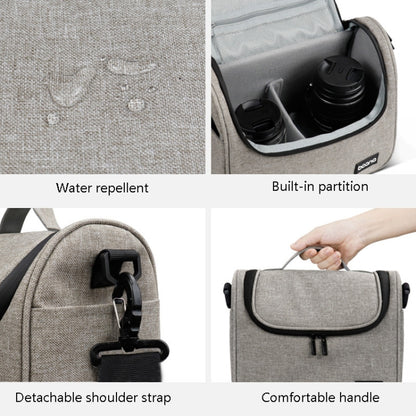 Baona BN-H011 Digital SLR Camera Bag Lens Storage Shoulder Bag(Gray) - Strap Satchel by Baona | Online Shopping UK | buy2fix