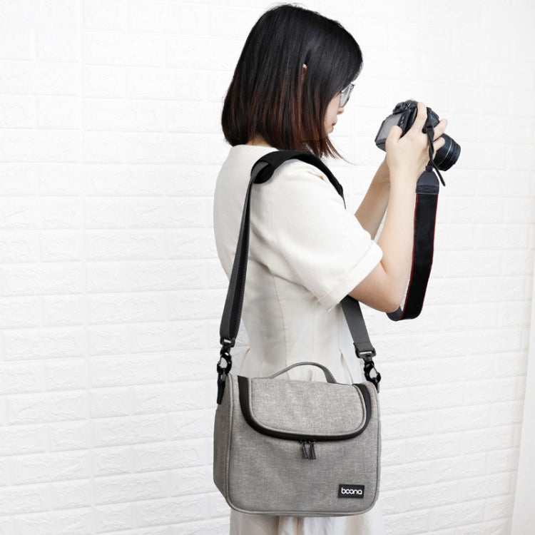 Baona BN-H011 Digital SLR Camera Bag Lens Storage Shoulder Bag(Gray) - Strap Satchel by Baona | Online Shopping UK | buy2fix