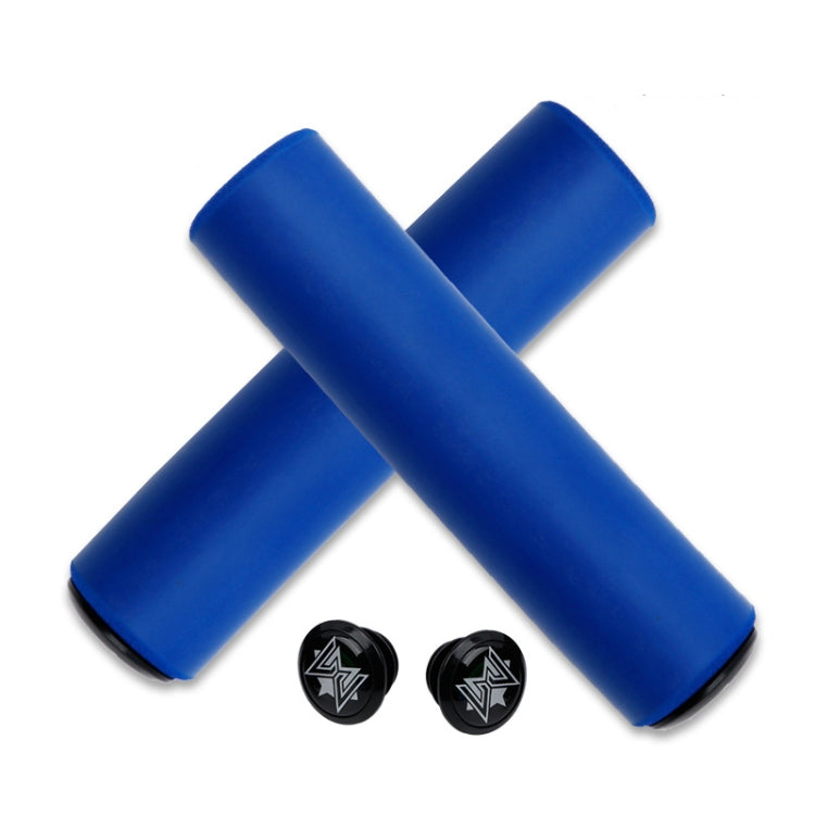 MEROCA Mountain Bike Grip Cover Shock Absorbic Silicone Handlebar Sponge Cover(Blue) - Bicycle Grips by buy2fix | Online Shopping UK | buy2fix