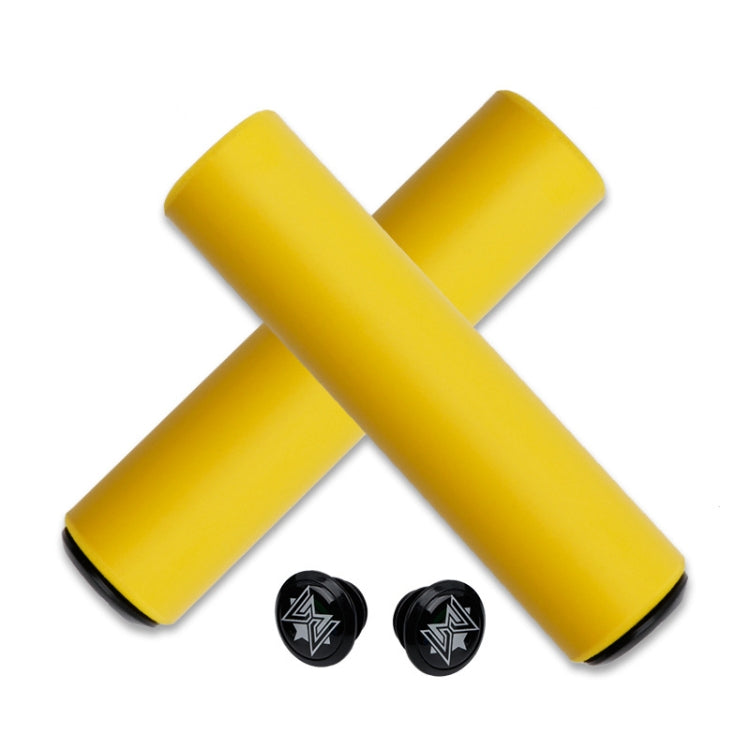 MEROCA Mountain Bike Grip Cover Shock Absorbic Silicone Handlebar Sponge Cover(Yellow) - Bicycle Grips by buy2fix | Online Shopping UK | buy2fix