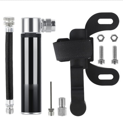 Manual Mini Portable Bicycle Aluminum Alloy Pump Basketball Football Inflatable Cylinder(Bubble Bag Black) by buy2fix