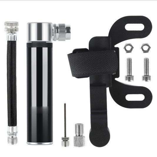 Manual Mini Portable Bicycle Aluminum Alloy Pump Basketball Football Inflatable Cylinder(Bubble Bag Black) by buy2fix