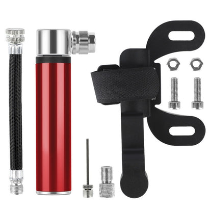 Manual Mini Portable Bicycle Aluminum Alloy Pump Basketball Football Inflatable Cylinder(Bubble Bag Red) by buy2fix