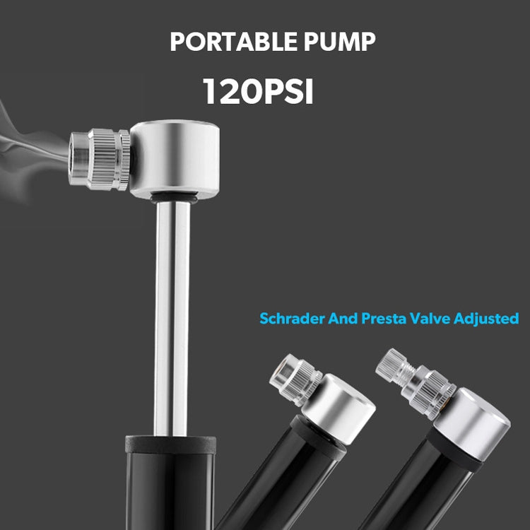 Manual Mini Portable Bicycle Aluminum Alloy Pump Basketball Football Inflatable Cylinder(Bubble Bag Silver) by buy2fix