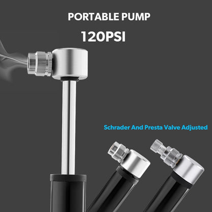 Manual Mini Portable Bicycle Aluminum Alloy Pump Basketball Football Inflatable Cylinder(Bubble Bag Black) by buy2fix