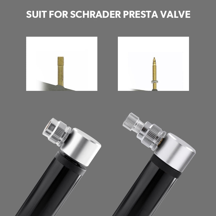 Manual Mini Portable Bicycle Aluminum Alloy Pump Basketball Football Inflatable Cylinder(Bubble Bag Silver) by buy2fix