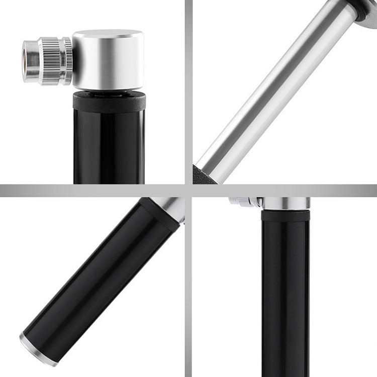 Manual Mini Portable Bicycle Aluminum Alloy Pump Basketball Football Inflatable Cylinder(Bubble Bag Black) by buy2fix