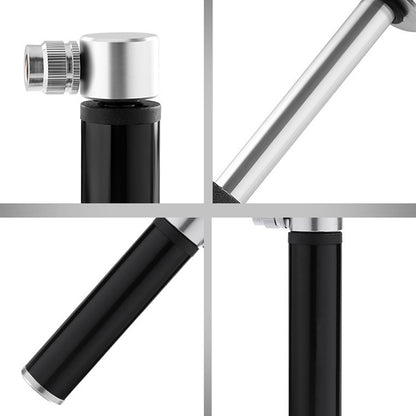 Manual Mini Portable Bicycle Aluminum Alloy Pump Basketball Football Inflatable Cylinder(Bubble Bag Silver) by buy2fix