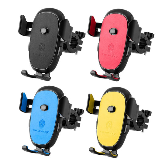 CYCLINGBOX BG-2930 Bicycle Mobile Phone Frame Plastic One-Click Lock Mobile Phone Bracket, Style: Handlebar Installation (Red） - Holders by CYCLINGBOX | Online Shopping UK | buy2fix