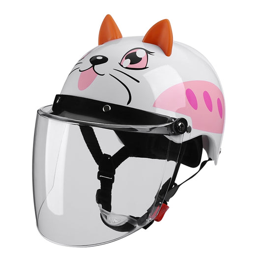 BYB X-866 Adult Electric Motorcycle Helmet Men And Women Universal Hard Hat, Specification: Transparent Long Lens(Four Seasons White) - Helmets by buy2fix | Online Shopping UK | buy2fix