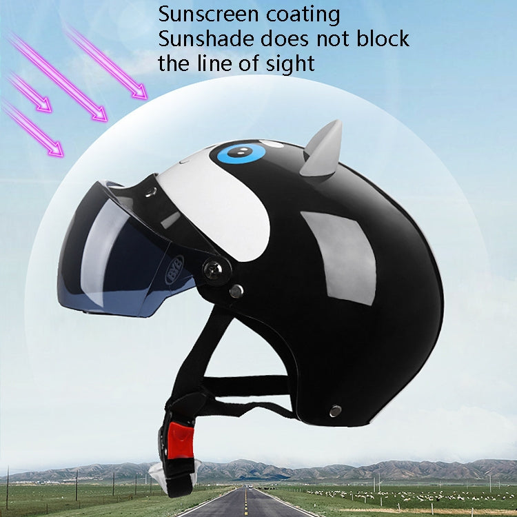 BYB X-866 Adult Electric Motorcycle Helmet Men And Women Universal Hard Hat, Specification: Transparent Long Lens(Four Seasons White) - Helmets by buy2fix | Online Shopping UK | buy2fix