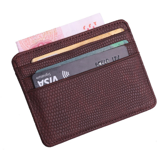 KT1002 RFID Function Lizard Pattern Bank Card Holder PU Business Card Case(Brown) - Antimagnetic RFID Package by buy2fix | Online Shopping UK | buy2fix
