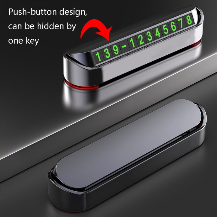 Hidden Parking Number Card Nightlight Number Button Parking Number Card, Style: Neutral (Black) by buy2fix