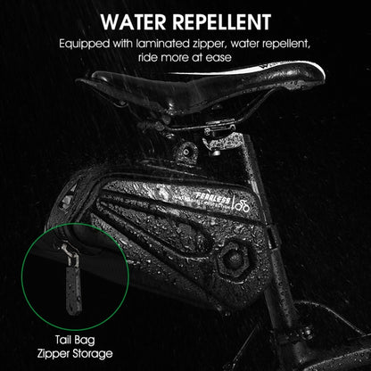 WEST BIKING Large Capacity 2.6L Bicycle Tail Bag Hard Shell Saddle Bag Adjustable Bracket Seat Cushion Tail Bag(Black) by WEST BIKING