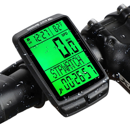WEST BIKING 5 Languages Bicycle Waterproof Backlight Multifunction Wireless Odometer Speedometer(Black) by WEST BIKING
