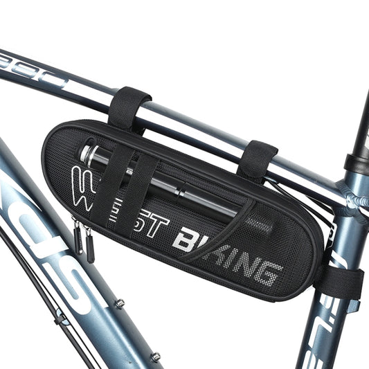 WEST BIKING Bicycle Triangle Reflective Bag Large Capacity Cycling Bag Horizontal Beam Bag Anti-Splashing Road Car Bag, Size: 1.3L(Black) by WEST BIKING