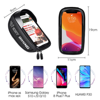 WEST BIKING Bicycle Bag Touch Screen Waterproof MTB Road Bike Handlebar Phone Bag Reflective Front Frame Bag(Black) by WEST BIKING