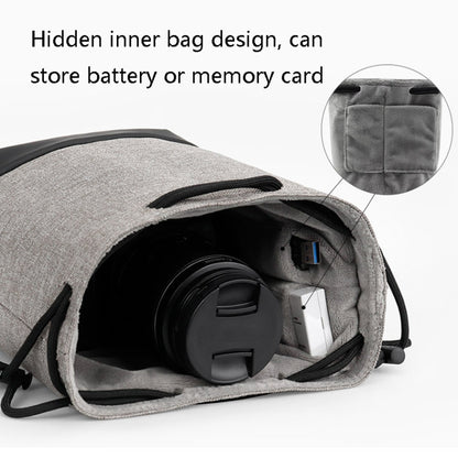 Baona Waterproof Micro SLR Camera Bag Protective Cover Drawstring Pouch Bag, Color: Medium Gray - Soft Bag by Baona | Online Shopping UK | buy2fix