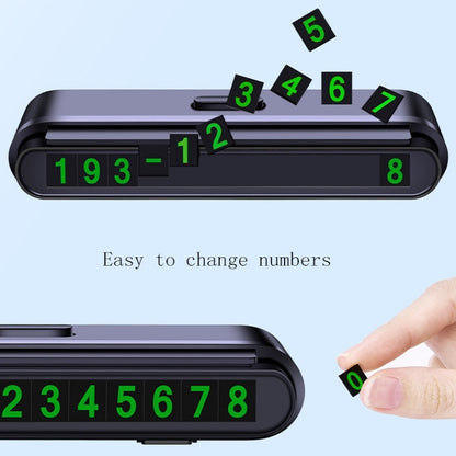 2 PCS One-Click Automatic Hiding Temporary Parking Signs For Cars(White - Green Numbers) by buy2fix