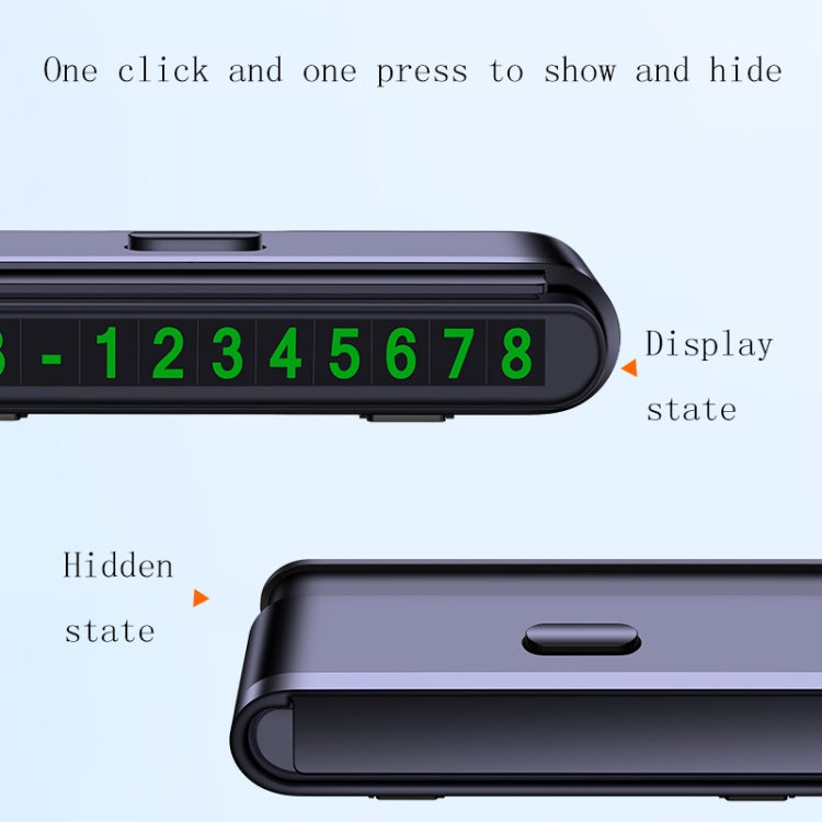 2 PCS One-Click Automatic Hiding Temporary Parking Signs For Cars(Black - Green Numbers) by buy2fix