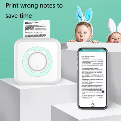 Convenient Pocket Mini Printer Student Wrong Question Thermal Bluetooth Mobile Phone Photo Data Note Printer(Blue) - Photo Printers by Huawei | Online Shopping UK | buy2fix