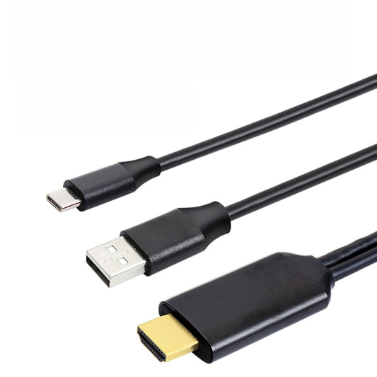 T2 Type C USB To HDMI-Compatible 4K 60Hz HD Cable TV Screen Connector for Phones, Tablets, Laptops, Projectors(Black) - Wireless Display Dongle by buy2fix | Online Shopping UK | buy2fix