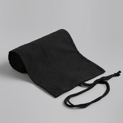 72 Holes  Pure Black Handmade Canvas Roll Pen Bag Large Capacity Boy And Girl Sketch Color Pencil Curtain - Pen Holder by buy2fix | Online Shopping UK | buy2fix