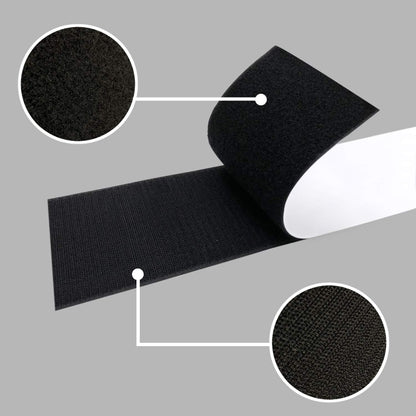 2 Pairs 100x500mm Car License Plate Hook And Loop Fastener High Temperature Resistance Polyester Double-Sided Fixed Stickers by buy2fix