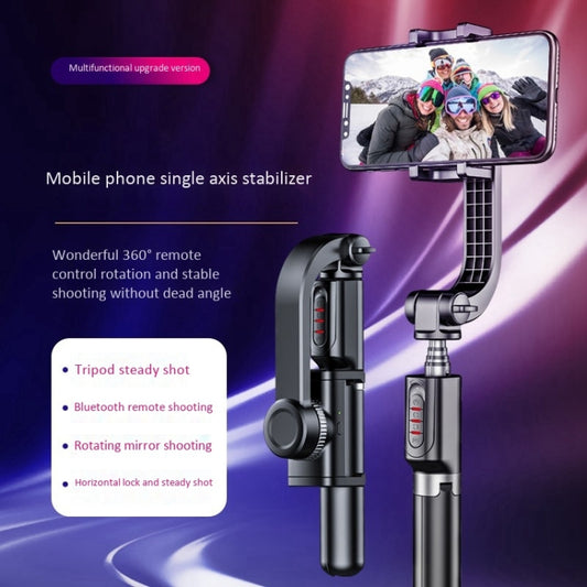 XYK-19017 Smart Anti-Shake Single Axis Stabilizer Retractable Mobile Phone Selfie Stick Video Live Tripod With Bluetooth Remote Control(Black) - Handheld Gimbals by buy2fix | Online Shopping UK | buy2fix