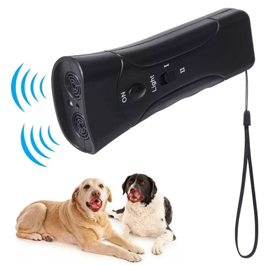LED Flashlight Ultrasonic Dog Repeller Portable Dog Trainer, Colour: Double black(Colorful Package) - Training Aids by buy2fix | Online Shopping UK | buy2fix