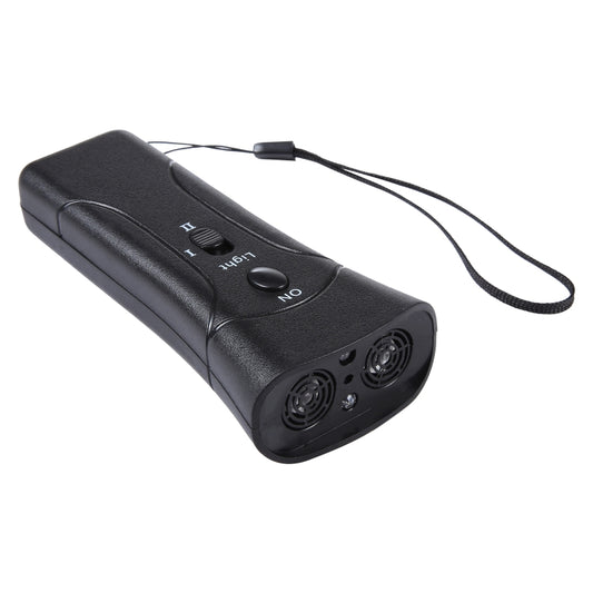 LED Flashlight Ultrasonic Dog Repeller Portable Dog Trainer, Colour: Double black(Colorful Package) - Training Aids by buy2fix | Online Shopping UK | buy2fix