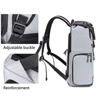 C3081 Camera Computer Shoulder Digital Camera Bag Large Capacity Photography Backpack(Light Grey) by buy2fix