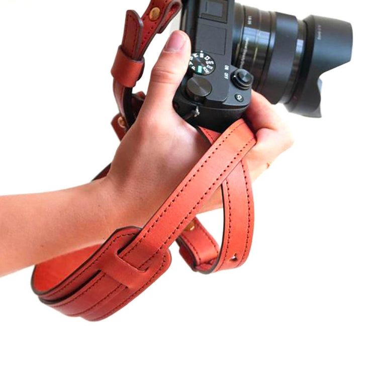 Cowhide Leather Camera Shoulder Hanging Neck Winding Strap by buy2fix