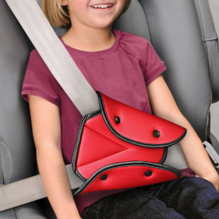 Car Seat Safety Belt Cover Sturdy Adjustable Triangle Safety Seat Belt Pad Clips Child Protection(Red) by buy2fix