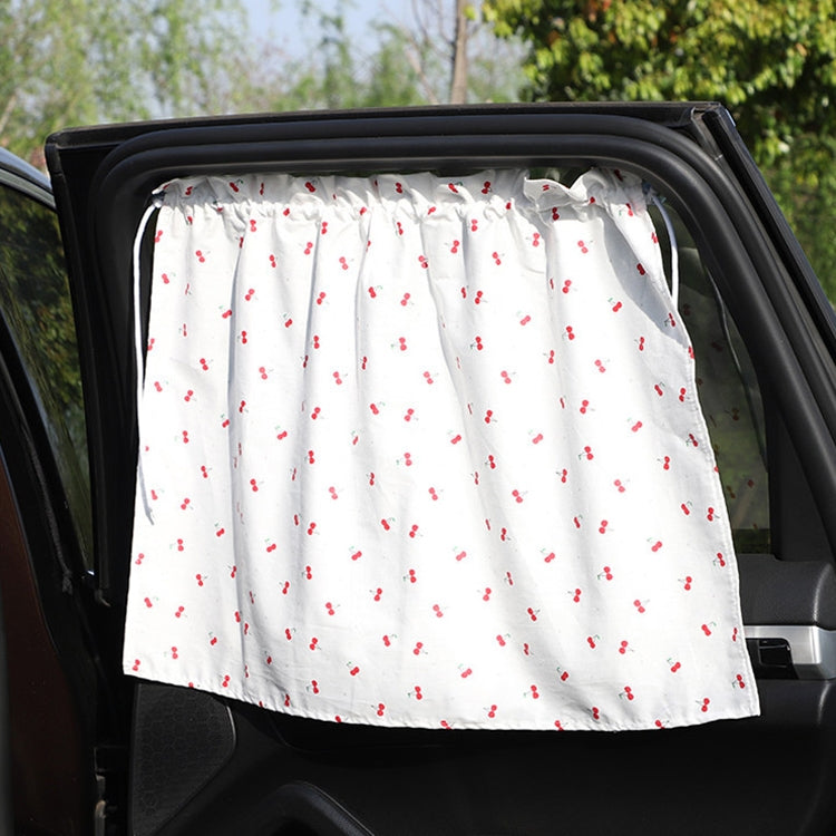 Car Curtains Cotton Car Suction Cup Sunshade Sun Protection Thermal Curtain(Cherry) by buy2fix