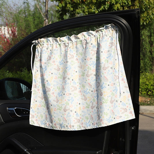 Car Curtains Cotton Car Suction Cup Sunshade Sun Protection Thermal Curtain(Bunny) by buy2fix