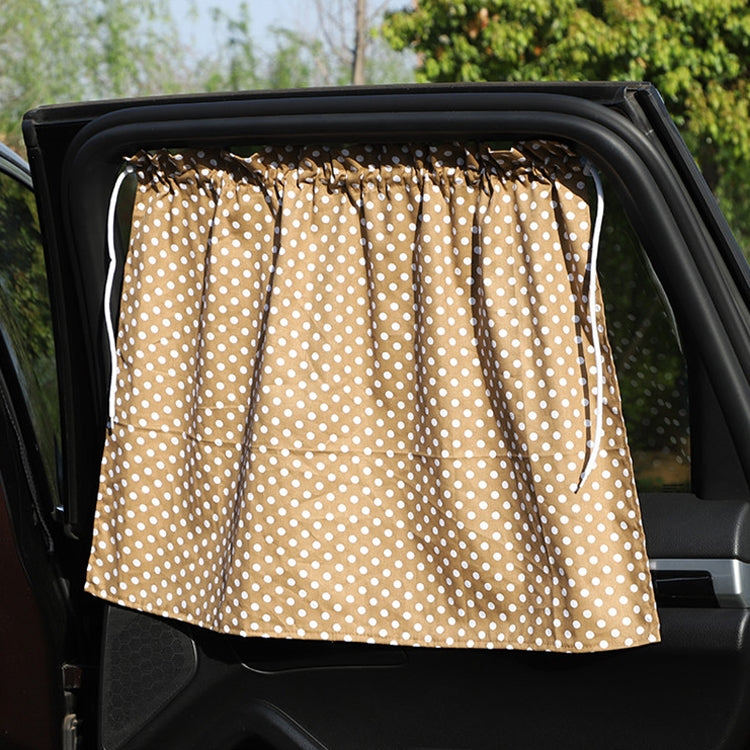 Car Curtains Cotton Car Suction Cup Sunshade Sun Protection Thermal Curtain(Coffee Dot) by buy2fix