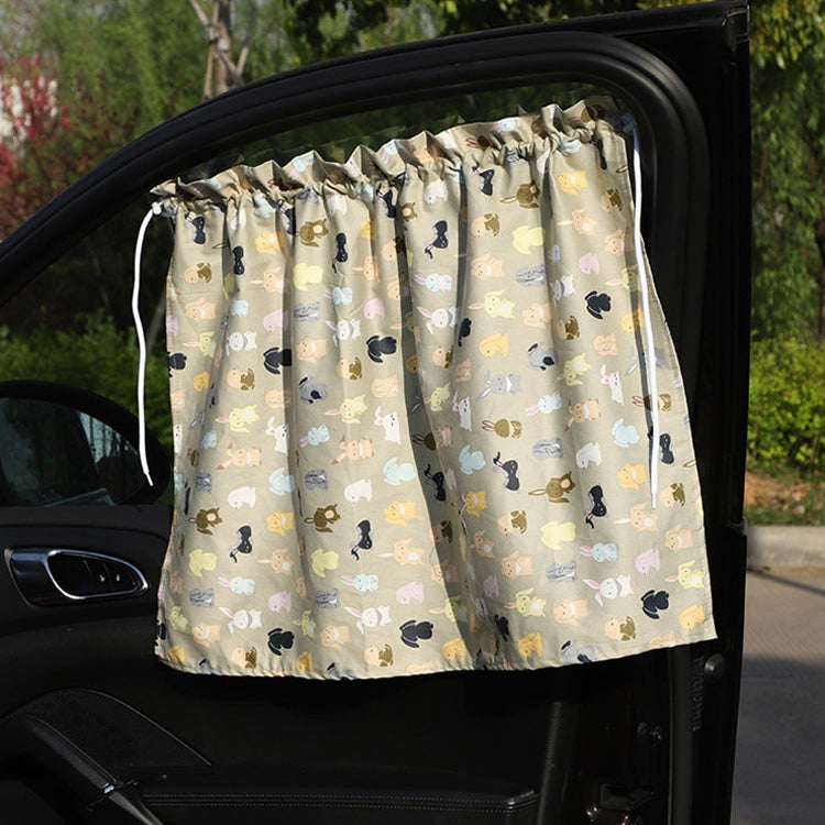 Car Curtains Cotton Car Suction Cup Sunshade Sun Protection Thermal Curtain(Long Ear Rabbit) by buy2fix