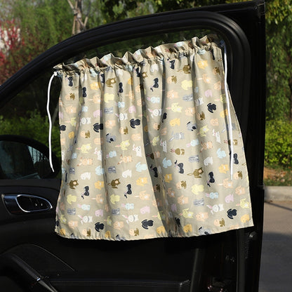 Car Curtains Cotton Car Suction Cup Sunshade Sun Protection Thermal Curtain(Long Ear Rabbit) by buy2fix