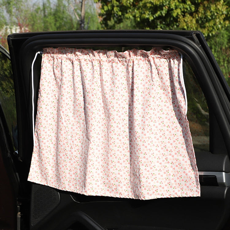 Car Curtains Cotton Car Suction Cup Sunshade Sun Protection Thermal Curtain(Pink Peach Heart) by buy2fix