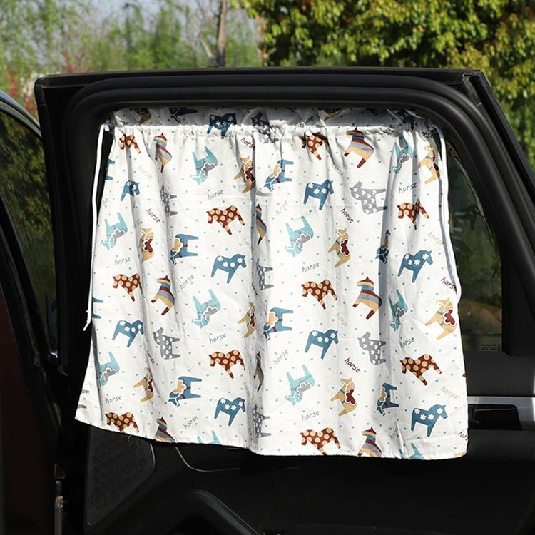 Car Curtains Cotton Car Suction Cup Sunshade Sun Protection Thermal Curtain(Pony) by buy2fix