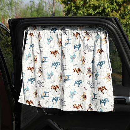Car Curtains Cotton Car Suction Cup Sunshade Sun Protection Thermal Curtain(Pony) by buy2fix